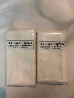 NWT Cream Dinner Napkins - 2 Packs of 4 each